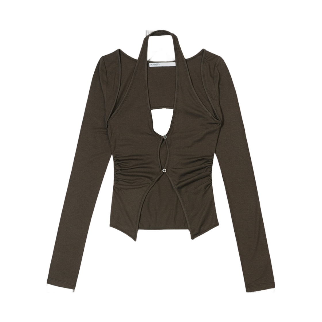 - (W) Bohemian Seoul Halter Bolero Sleeve Avocado Green