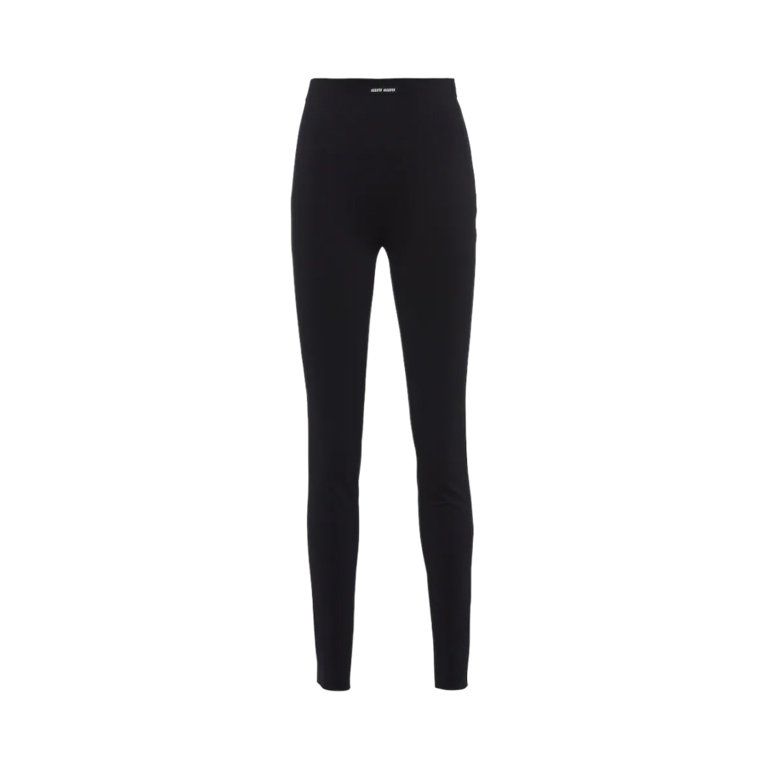 (W) 미우 미우 저지 팬츠 블랙((W) Miu Miu Jersey Pants Black) - 1