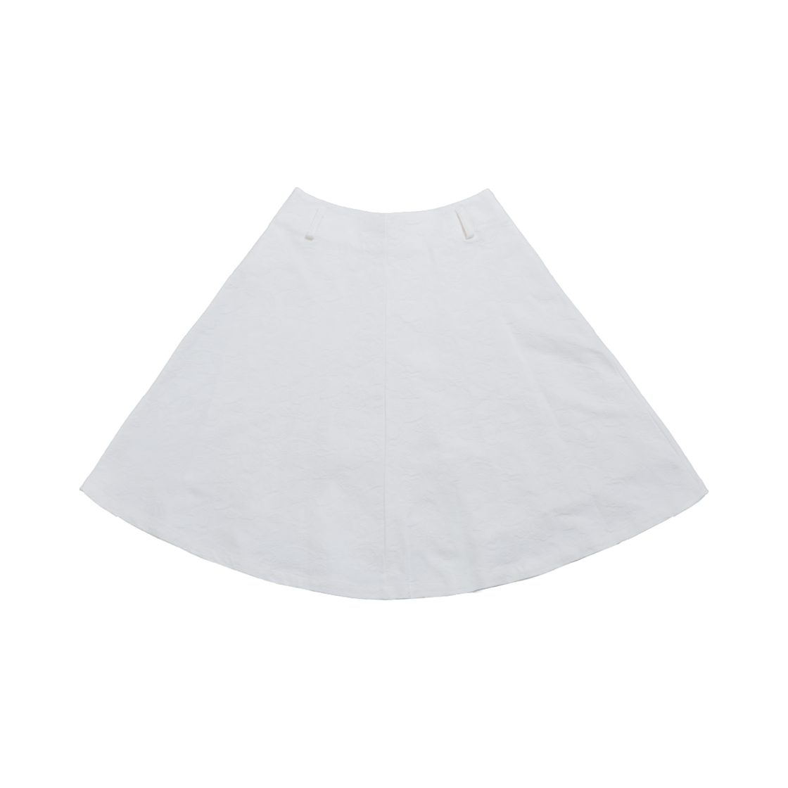 AW25XSK03 Artist Komplex Jacquard Flared Midi Skirt Ivory