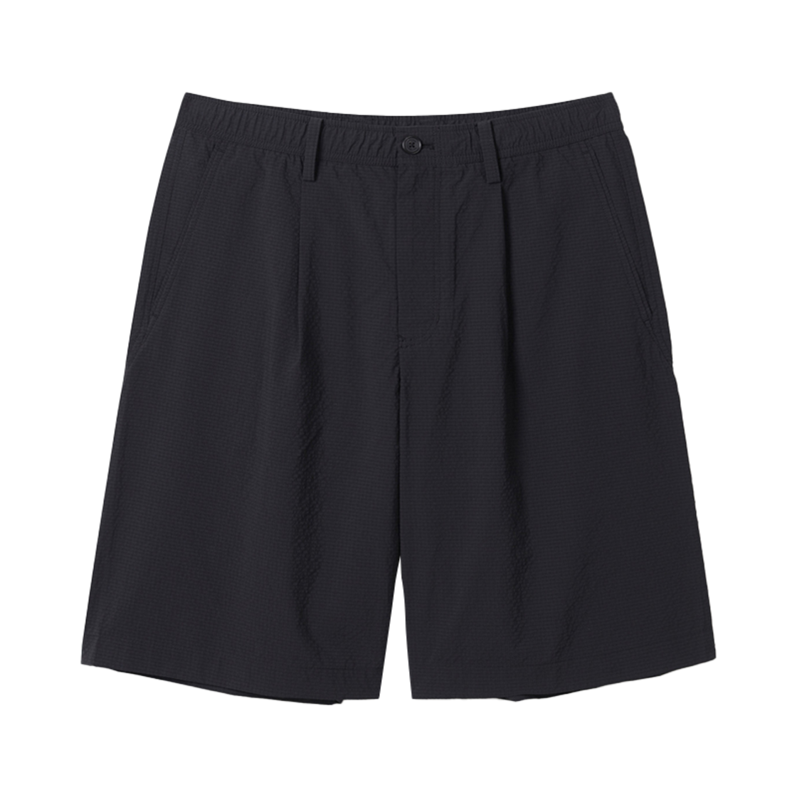 SAPOM25871BKX Series Set Up Solotex Seersucker Oversized Shorts Black