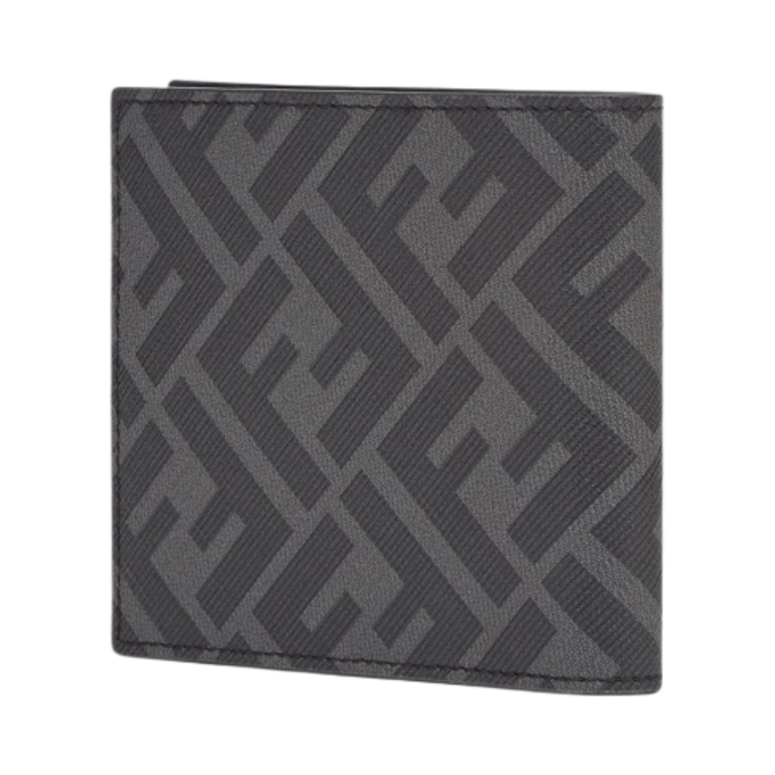 펜디 FF 모티프 패브릭 반지갑 그레이 옐로우(Fendi FF Motif Fabric Bi-Fold Wallet Grey Yellow) - 3