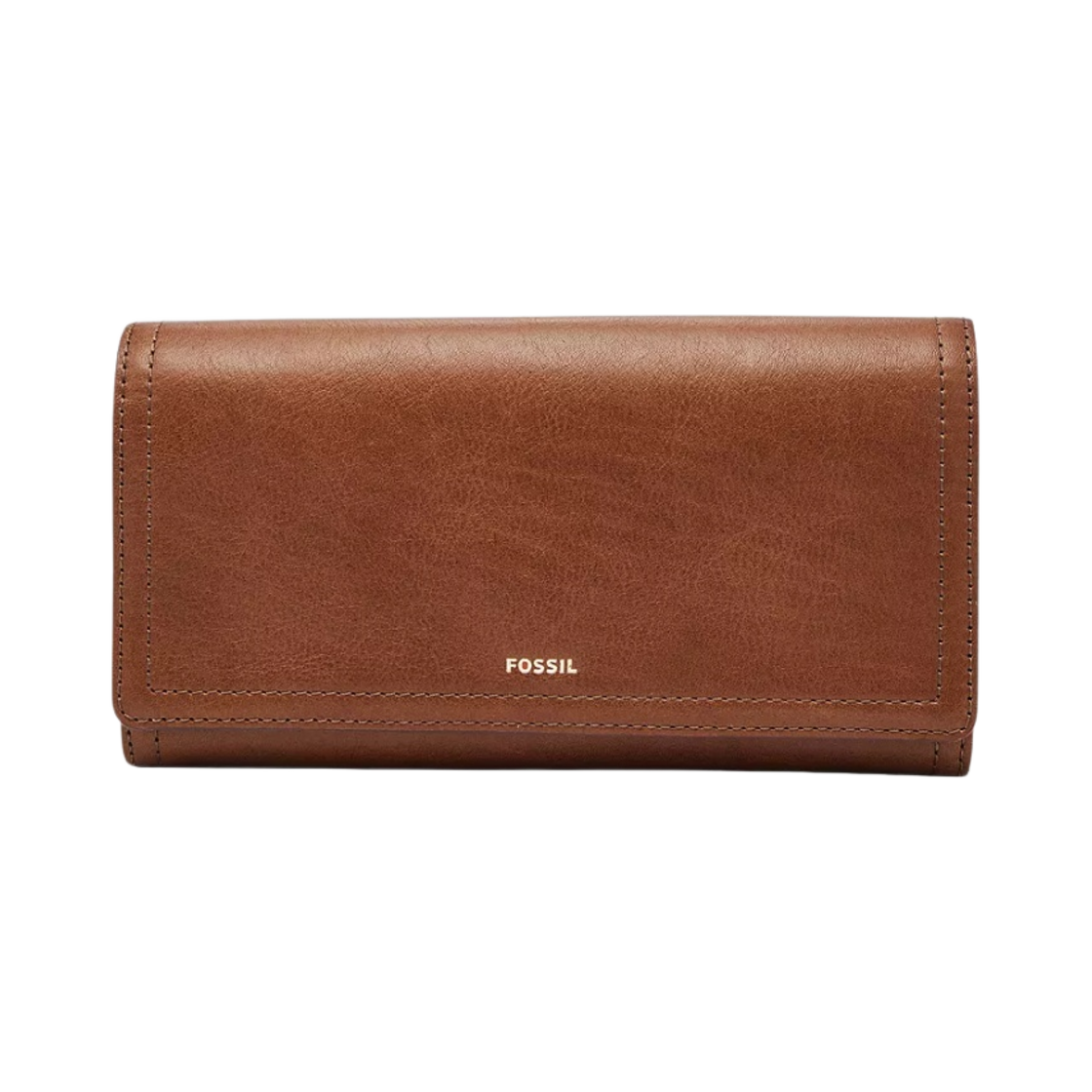파슬 로건 레더 RFID 플랩 클러치 지갑 브라운(Fossil Logan Leather RFID Flap Clutch Wallet Brown) - 1