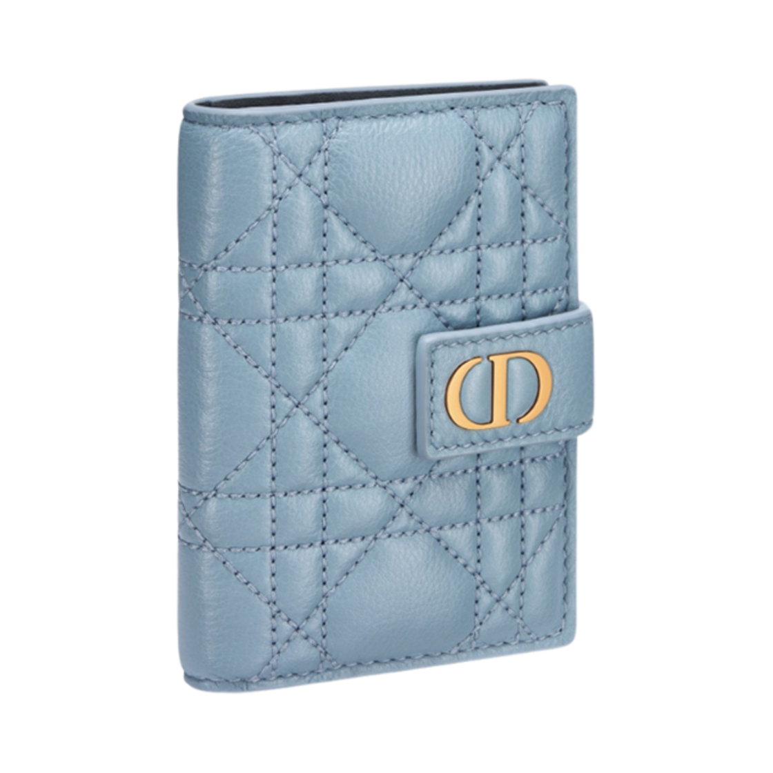 디올 카로 댄달리온 카드 홀더 투 톤 스카이 블루 스틸 그레이 서플(Dior Caro Dandelion Card Holder Two Tone Sky Blue Steel Gray Supple) - 2