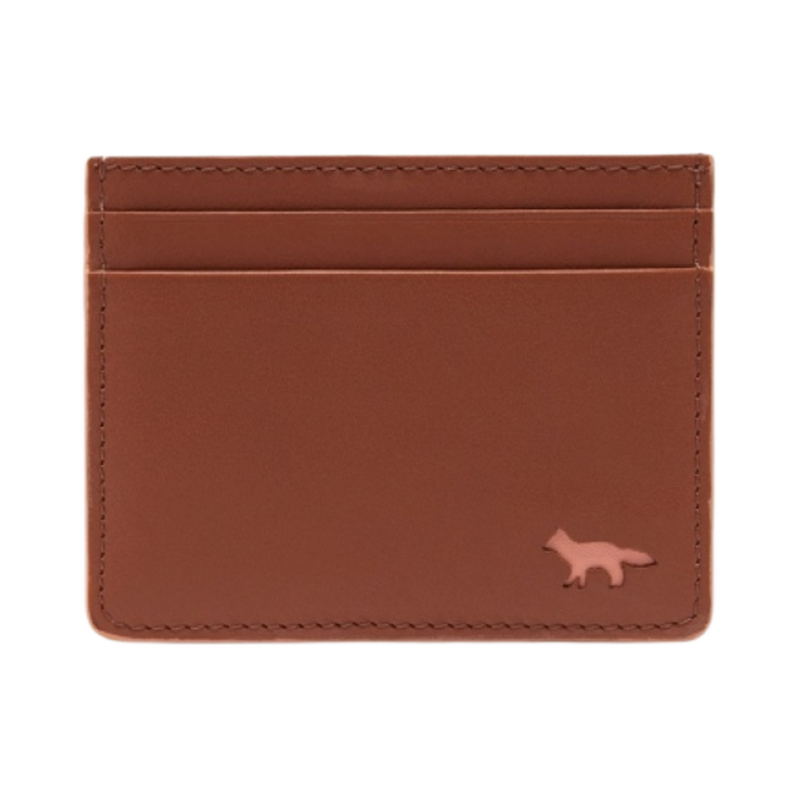 메종 키츠네 프로파일 폭스 카드 홀더 카멜 피치(Maison Kitsune Profile Fox Card Holder Camel Peach)