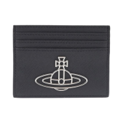 Vivienne Westwood Saffiano Thin Line Orb Card Holder Black