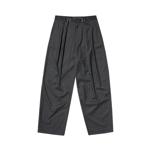SDESBO200GY Suade Two Tuck Stripe Slacks Gray