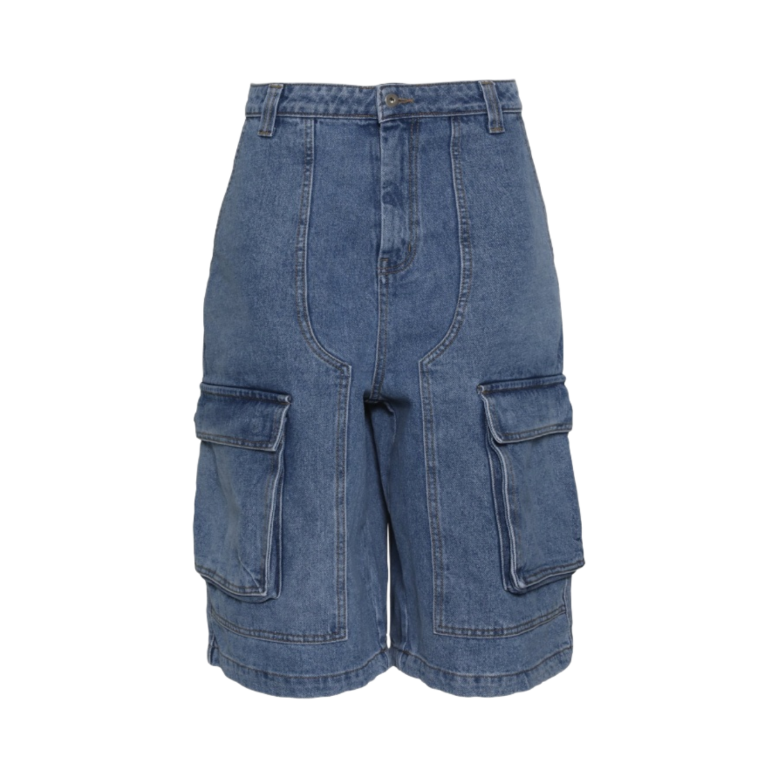04-001 MJD Cargo Denim Bermuda Pants Blue