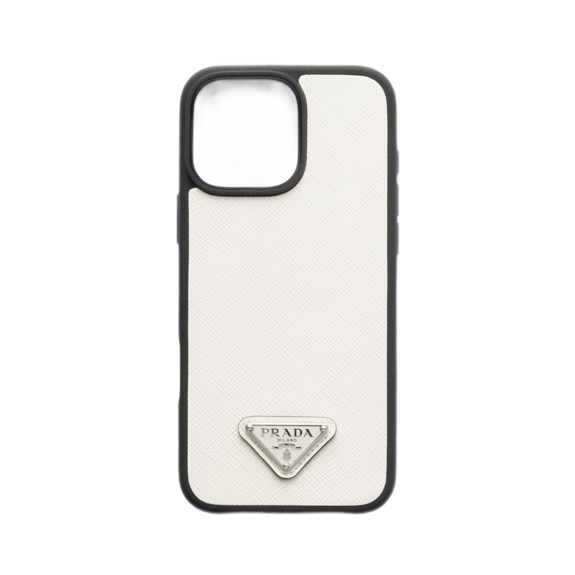 프라다 사피아노 레더 케이스 아이폰 16 프로 맥스 화이트(Prada Saffiano Leather Case For iPhone 16 Pro Max White)