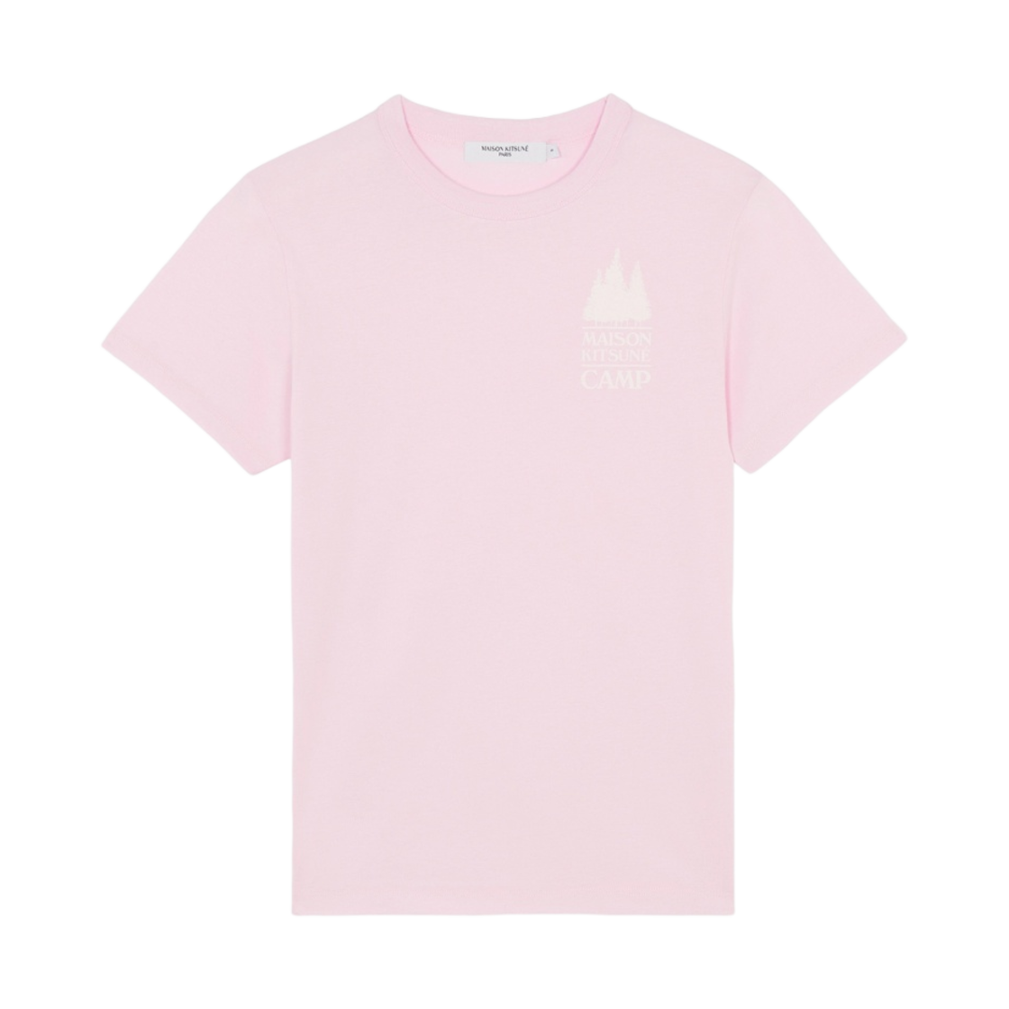 (W) 메종 키츠네 미니 MK 캠프 클래식 티셔츠 라이트 핑크((W) Maison Kitsune Mini MK Camp Classic T-Shirt Light Pink) - 1