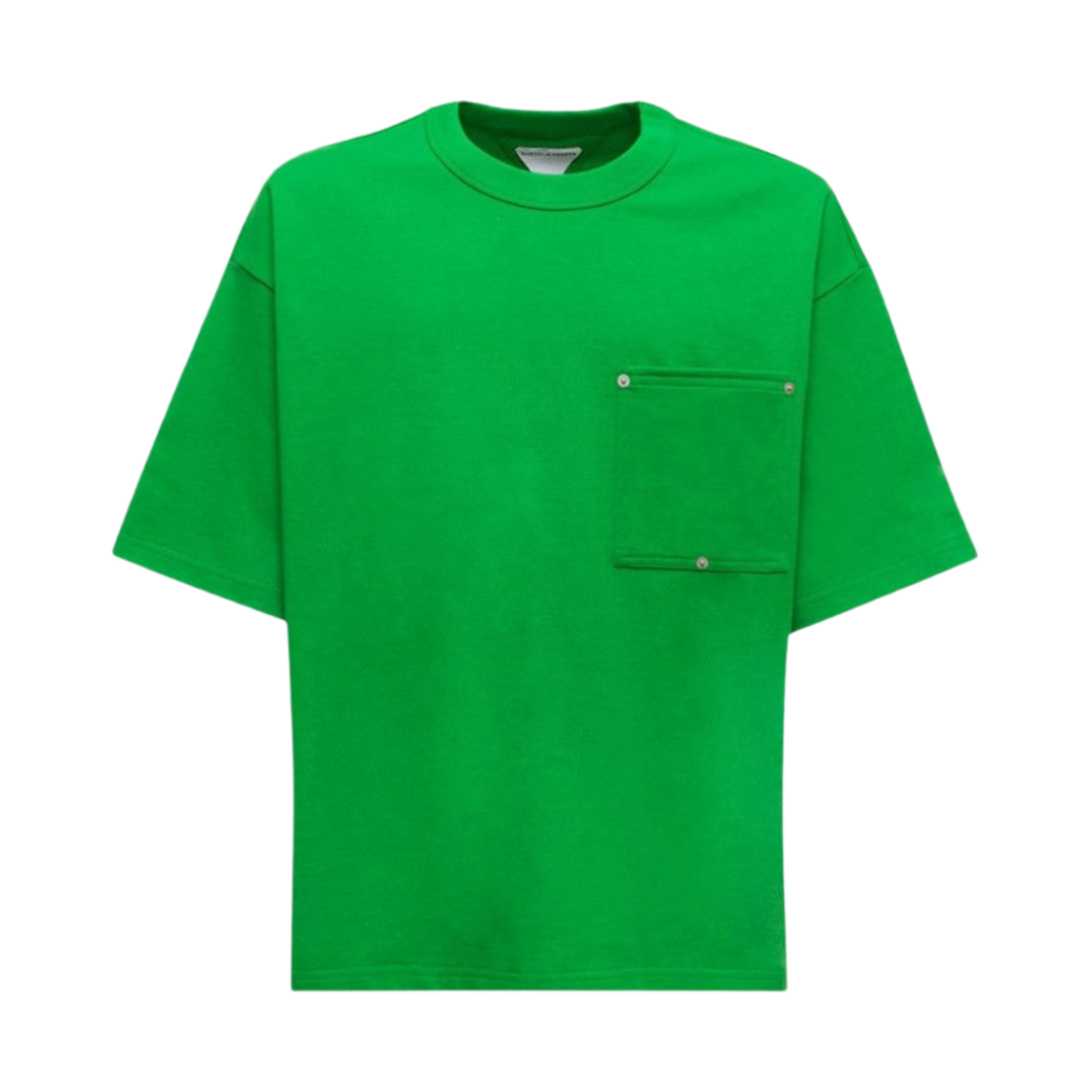 보테가 베네타 헤비 저지 리벳 포켓 티셔츠 패러킷(Bottega Veneta Heavy Jersey T-Shirt with Rivet Pocket Parakeet) - 1