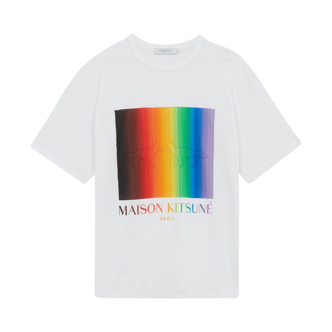 메종 키츠네 그라디언트 레인보우 오버사이즈 티셔츠 화이트(Maison Kitsune Gradient Rainbow Oversized T-Shirt White) - 1