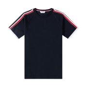 Thom Browne Classic Pique RWB Detailing T-Shirt Navy
