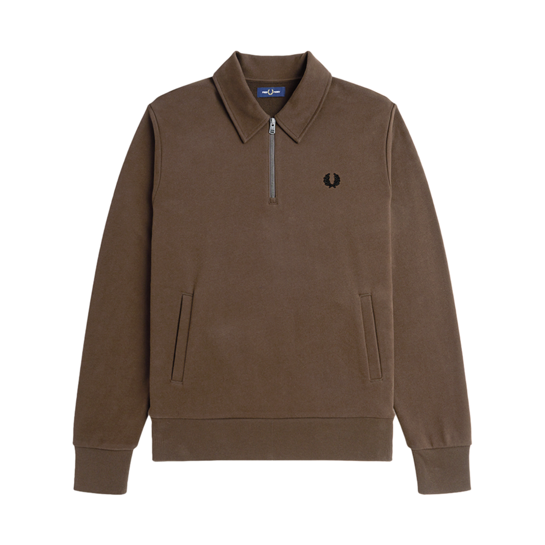 프레드페리 하프 집 스웻셔츠 번트토바코(Fred Perry Half Zip Sweatshirt Burnt Tobacco) - 1