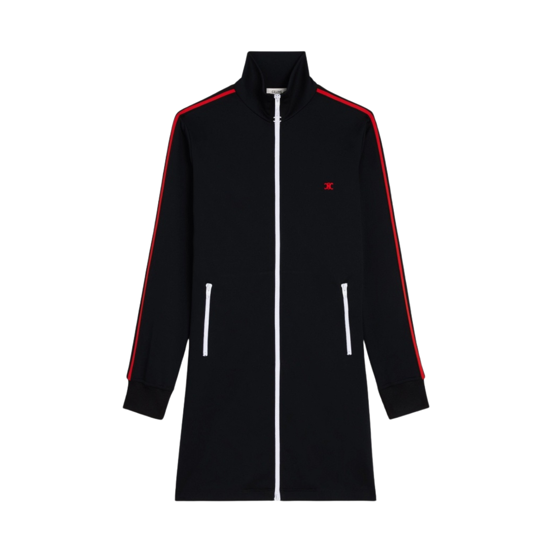 (W) 셀린느 더블 페이스 저지 애슬레틱 드레스 블랙 레드((W) Celine Athletic Dress in Double Face Jersey Black Red) - 1