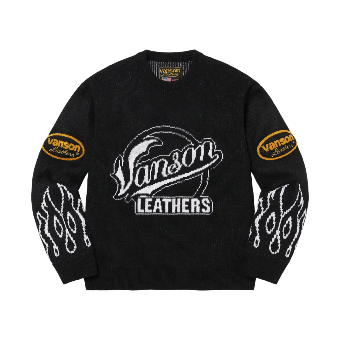 슈프림 x 밴슨 레더스 스웨터 블랙 - 22SS(Supreme x Vanson Leathers Sweater Black - 22SS) - 1