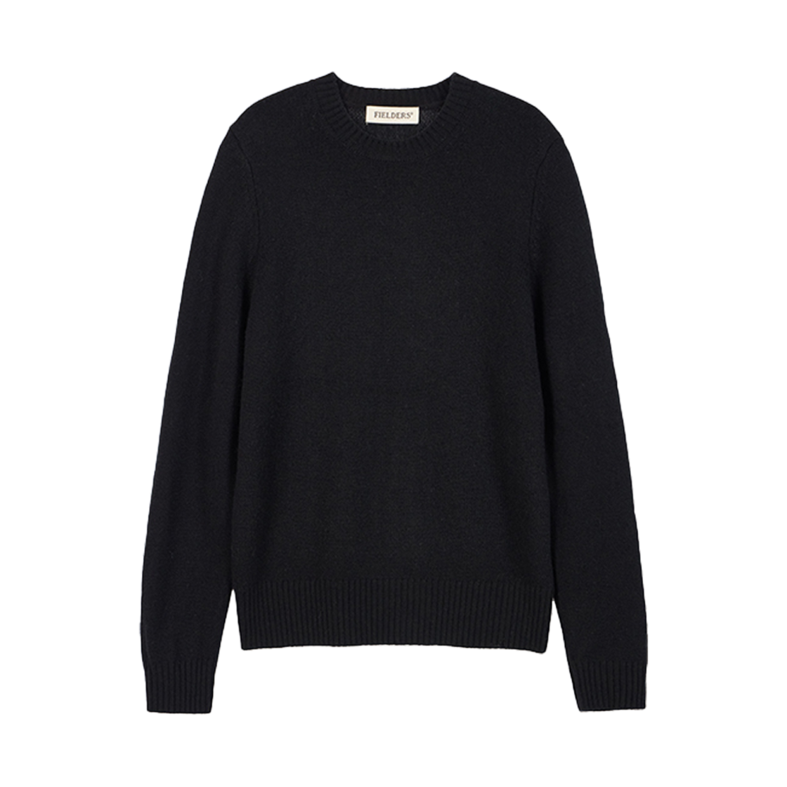 FDC31KNM01BK Fielders Cashmere Blend Wool Crew Neck Knit Black