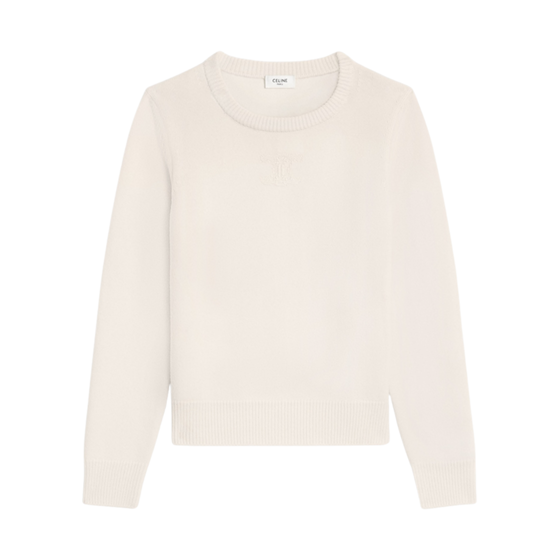 RY02N317V-01OW (W) Celine Crew Neck Sweater in Heritage Cashmere Off White