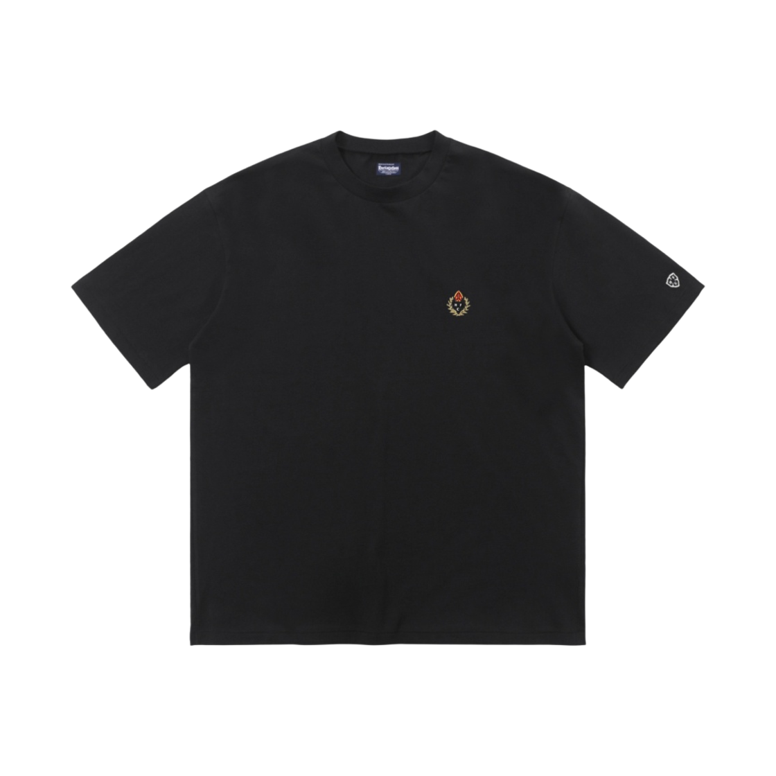 헤리티지 플로스 크레스트 20s 컴팩트 얀 티셔츠 블랙(Heritage Floss Crest 20s Compact Yarn T-Shirt Black)