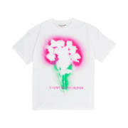 The Museum Visitor Rose Spray Printed T-Shirts White