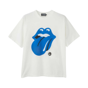 Hysteric Glamour x The Rolling Stones Circle Head Blue Tongue T-Shirt White