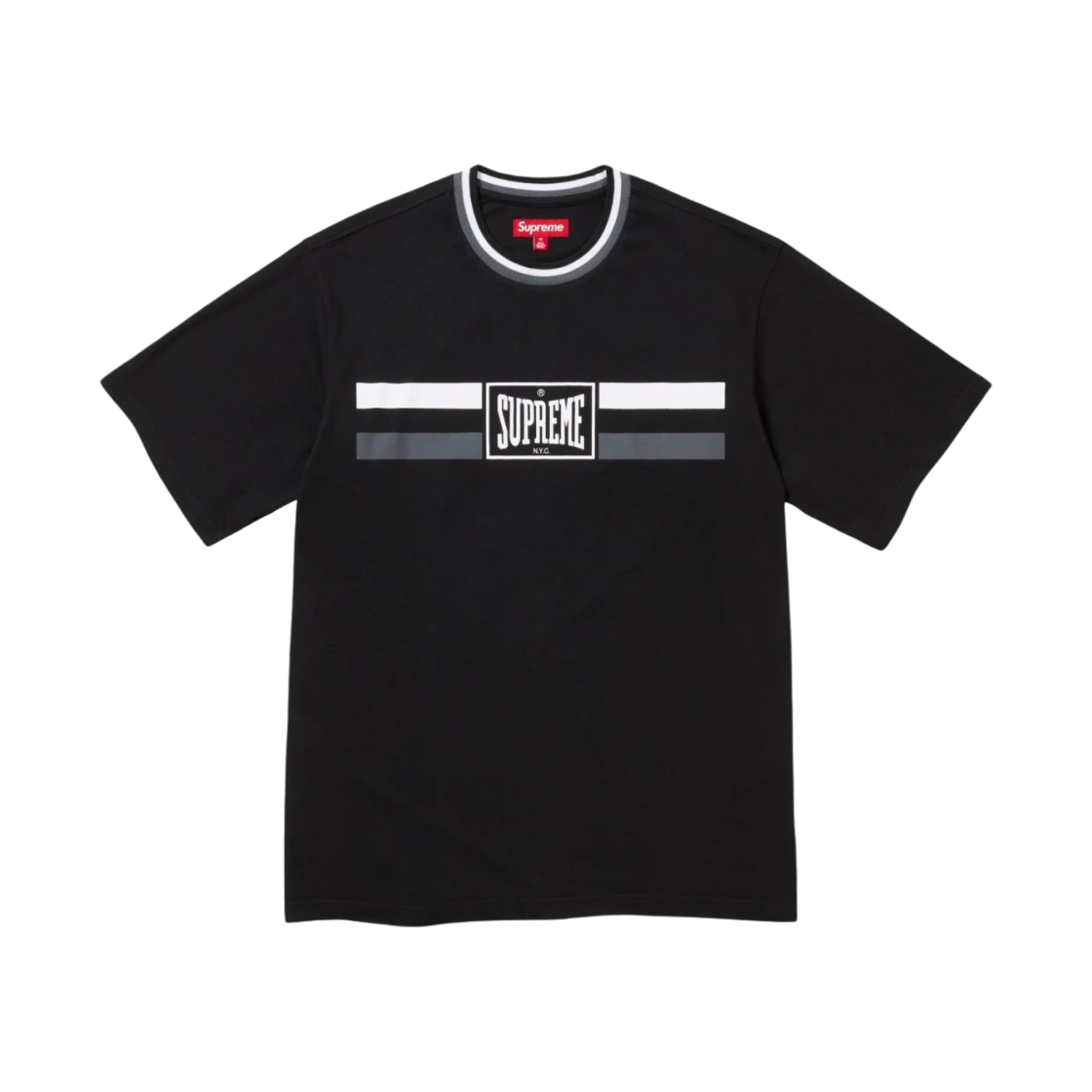 슈프림 웜 업 스트라이프 숏슬리브 탑 블랙 - 24SS