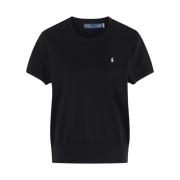 Polo Ralph Lauren Women Cotton Blend Short Sleeve Sweater Black