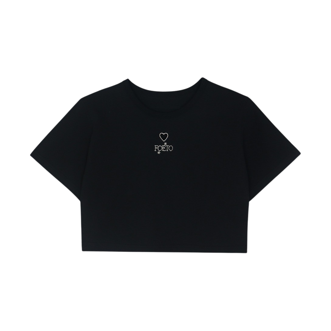 FOETO_142 FOETO Poem Crop T-shirt Black