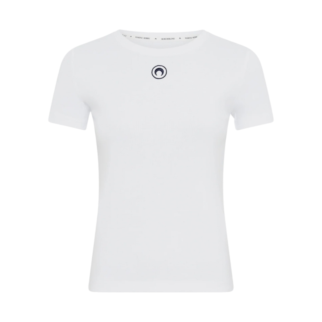 (W) 마린 세르 오가닉 코튼 립 티셔츠 화이트((W) Marine Serre Organic Cotton Rib T-Shirt White)