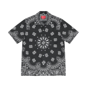 Supreme Bandana Silk S/S Shirt Black - 21SS
