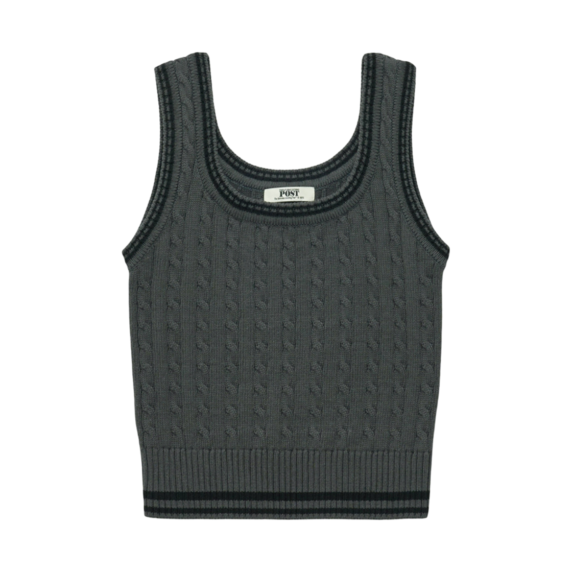 SFS1KT203ACH The Saturday Evening Post Cable Knit Sleeveless_Charcoal