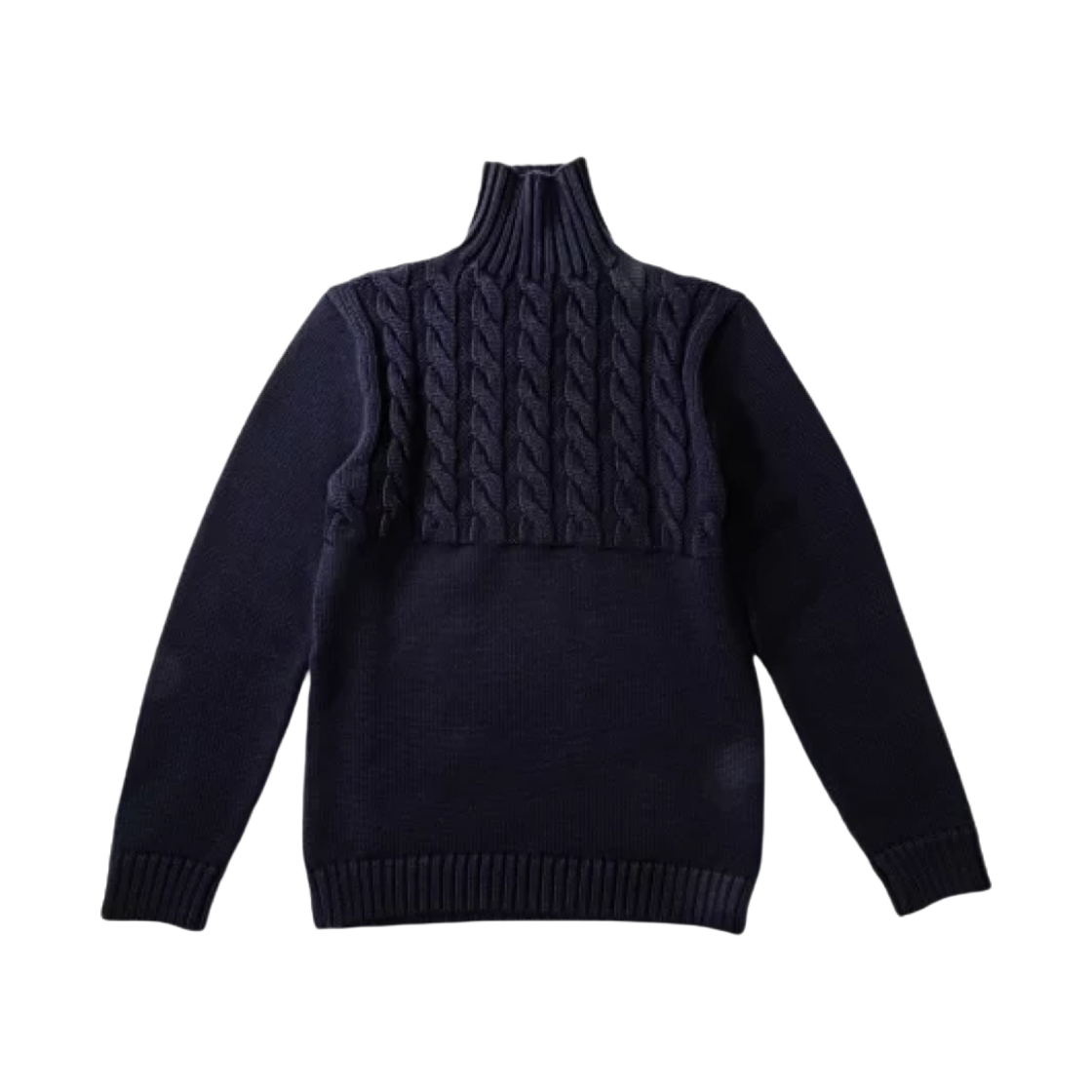 마르지엘라 울 터틀넥 스웨터 네이비