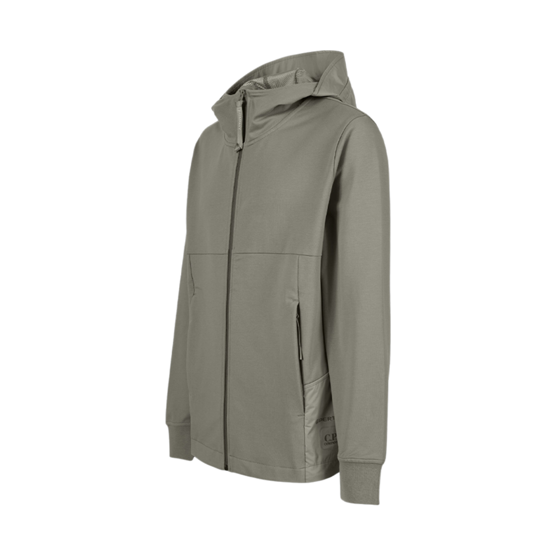 C.P. 컴퍼니 메트로폴리스 시리즈 스트레치 플리스 믹스드 지퍼 후드 실버 세이지 브라운 - 23FW(C.P. Company Metropolis Series Stretch Fleece Mixed Zipped Hoodie Silver Sage Brown - 23FW) - 2