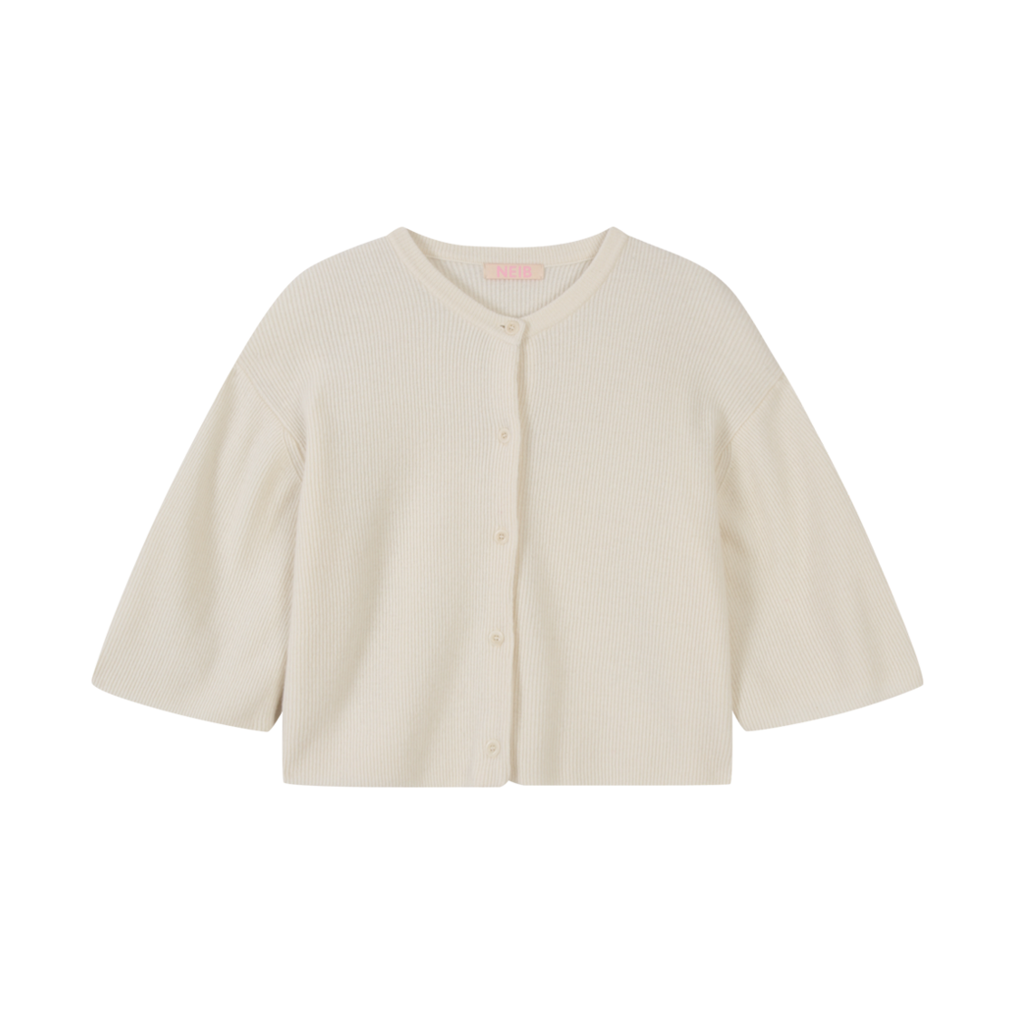 NEIB24SSKN001 Neib Cashmere Short Sleeves Knit Cardigan Ivory