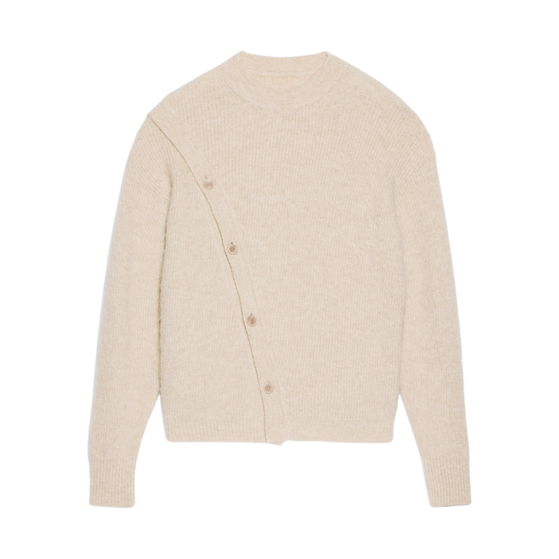 자크뮈스 르 가디건 포 어시메트릭 가디건 베이지(Jacquemus Le Cardigan Pau Asymmetric Cardigan Beige) - 1