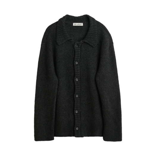 M4233BS Our Legacy Big Cardigan Shadow Black Funky Acrylic