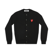 (W) Play Comme des Garcons Double Heart Knit Cardigan Black