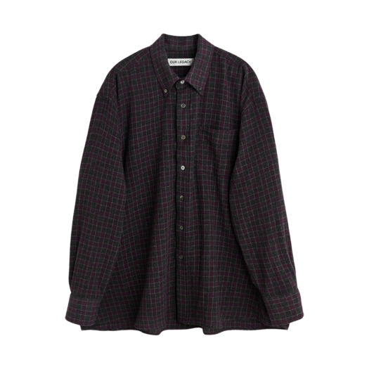 M4242BSCR Our Legacy Borrowed BD Shirt Sophomore Check Rural Wool