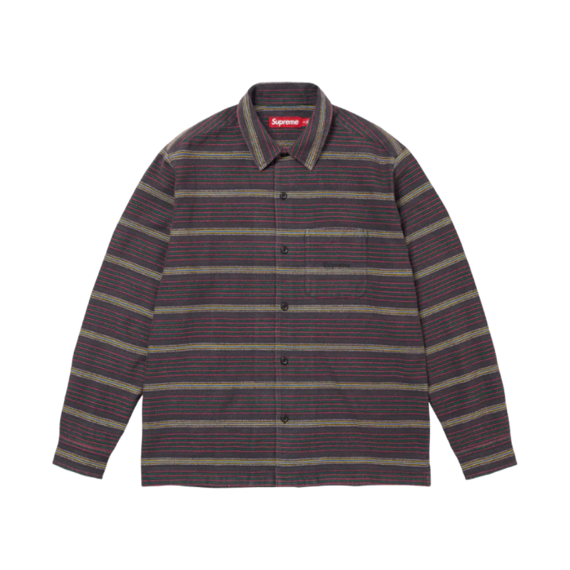 슈프림 우븐 스트라이프 셔츠 페이디드 블랙 - 24FW