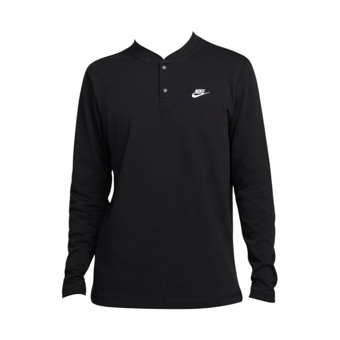 FZ6631-010 Nike Club Long Sleeve Henley Black - Asia