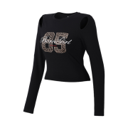BORN TO WIN W Born Girl Leopard Crop Longsleeve Black