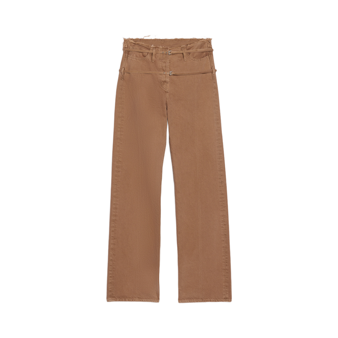 (W) 자크뮈스 르 드 니메스 카라코 벨티드 진 카멜 베이지((W) Jacquemus Le De Nimes Caraco Belted Jeans Camel Beige) - 1