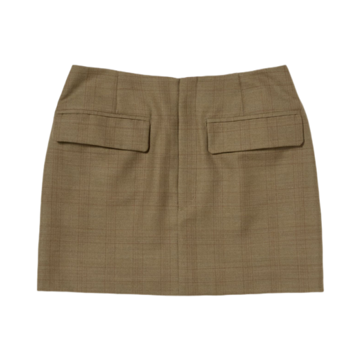 W) 오라리 울 소프트 코드 니트 미니 스커트 탑 차콜 | Auralee