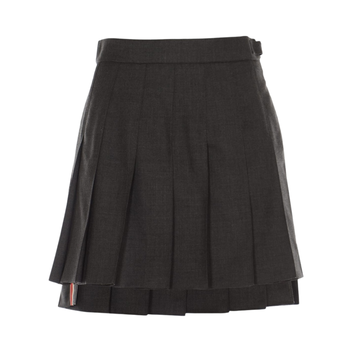 (W) 톰브라운 슈퍼 120수 스쿨 유니폼 드롭백 플리츠 미니 스커트 다크 그레이((W) Thom Browne Super 120S Twill Dropped Back Pleated School Uniform Mini Skirt Dark grey) - 1