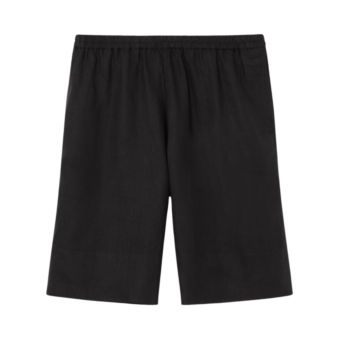 (W) 코스 엘라스티케이티드 리넨 쇼츠 블랙((W) COS Elasticated Linen Shorts Black)