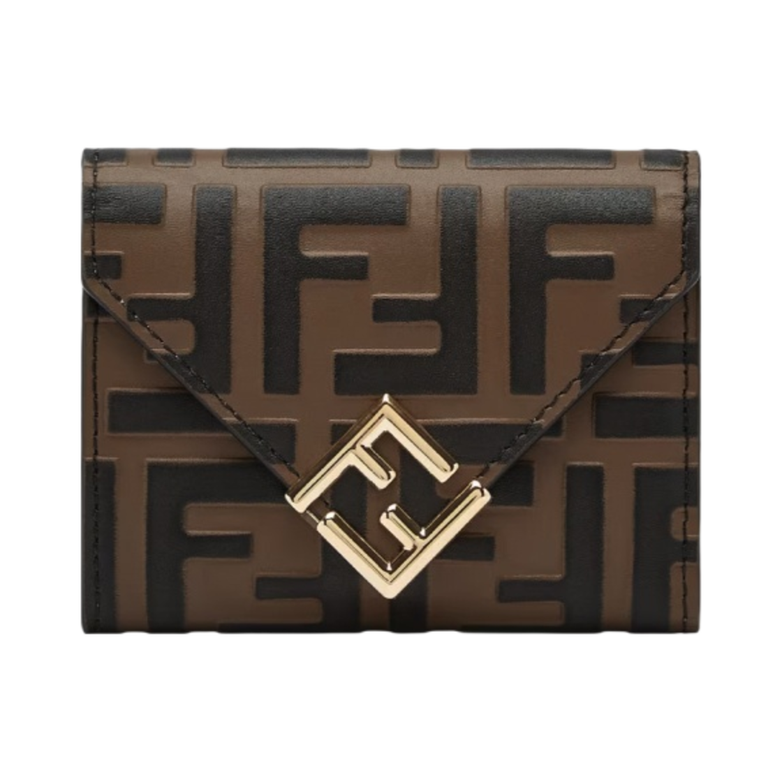 8M0480ADYMF13VK Fendi FF Diamonds Wallet Brown Black