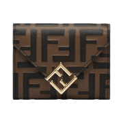 Fendi FF Diamonds Wallet Brown Black