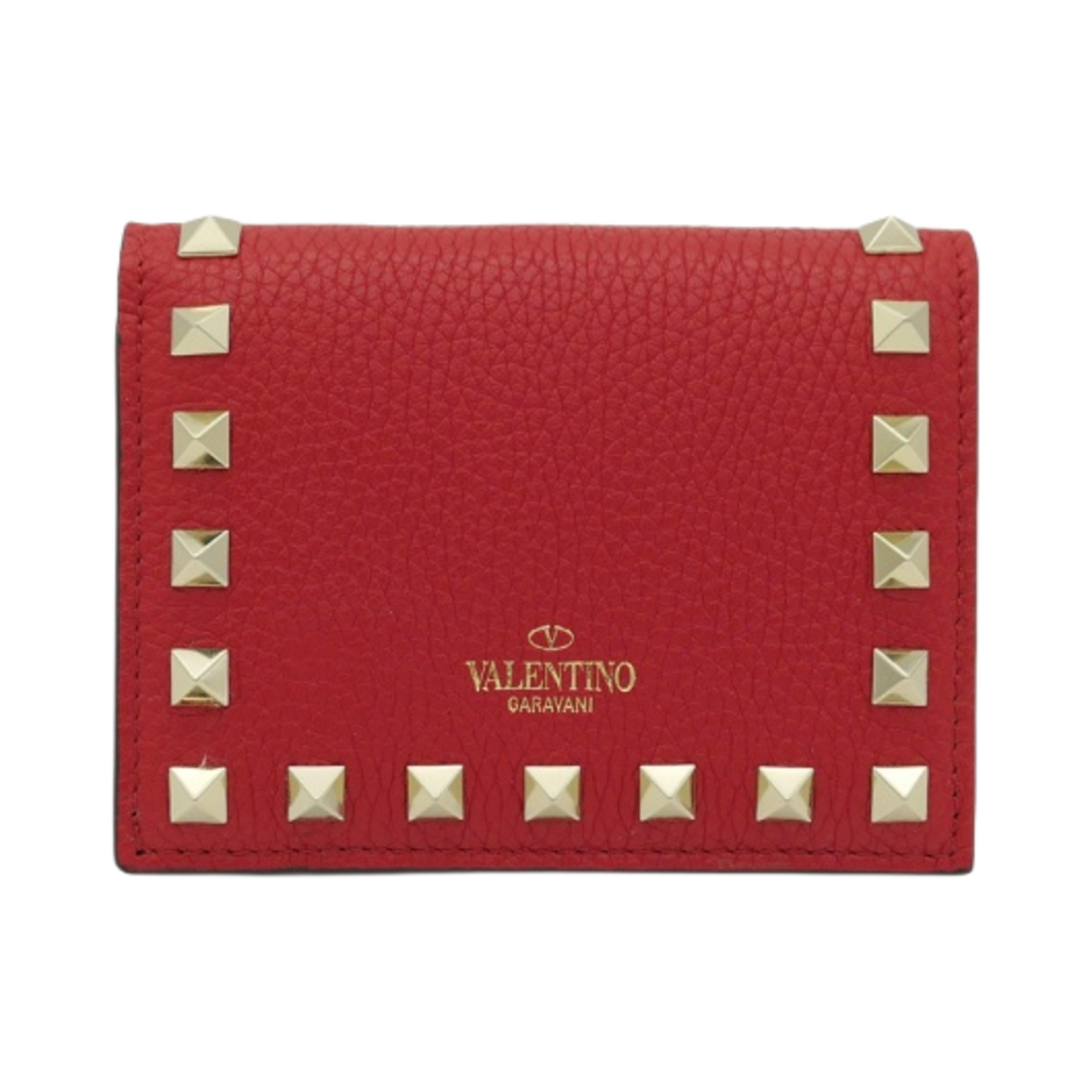 발렌티노 스몰 락스터드 카프스킨 지갑 루즈 퓌르(Valentino Small Rockstud Calfskin Wallet Rouge Pur) - 2