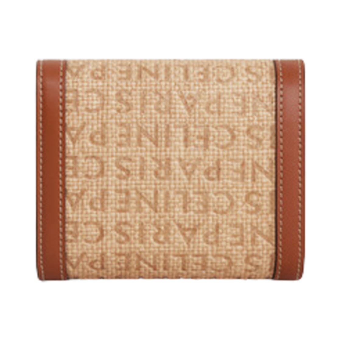 셀린느 라피아 이펙트 카프스킨 텍스타일 트리옹프 스몰 플랩 월렛 내츄럴 탄(Celine Triomphe Small Flap Wallet in Textile with Raffia Effect and Calfskin Natural Tan) - 3