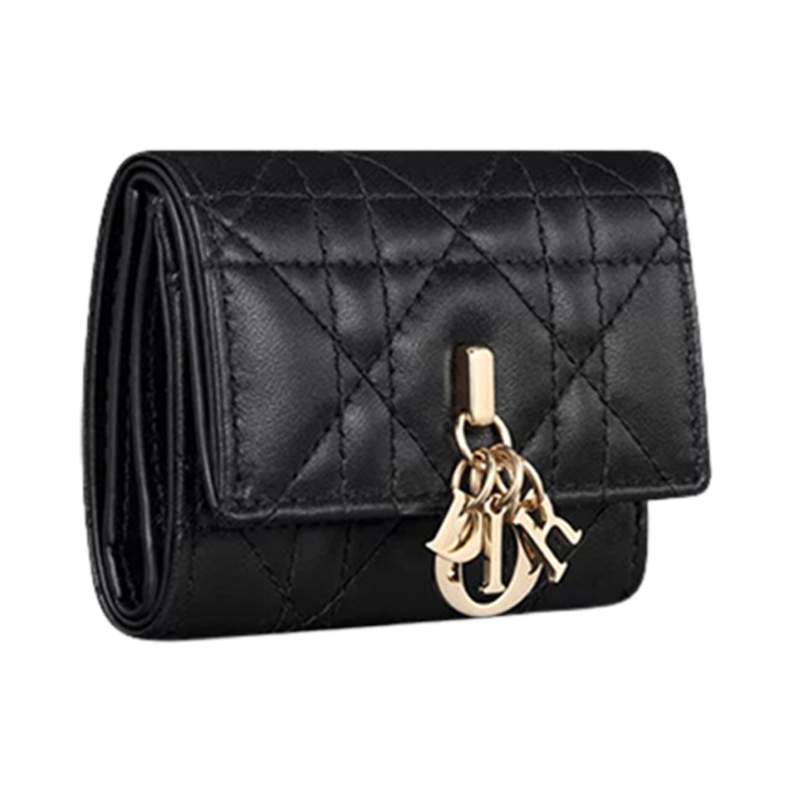 디올 마이 디올 트라이폴드 지갑 까나쥬 램스킨 블랙(Dior My Dior Trifold Wallet Cannage Lambskin Black) - 2