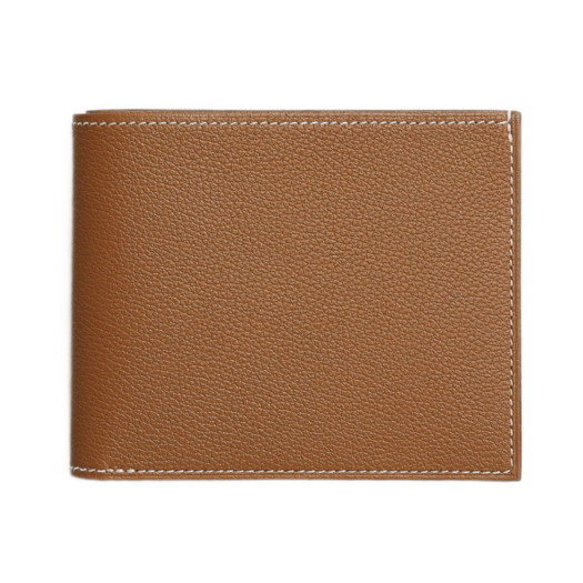 Hermes Citizen Twill Compact Wallet Evercolor & Gold Bleu De France Bleu Saphir